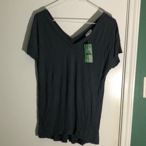BSharp short-sleeve v neck tee in slate blue. Super soft bamboo. New with tags.